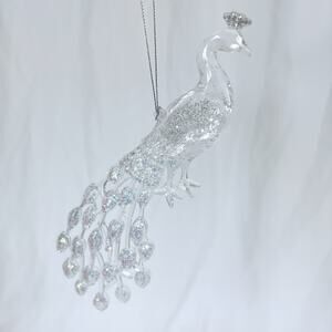 Kurt Adler Peacock Bird Christmas Ornament Hand Blown Mercury Glass Holiday